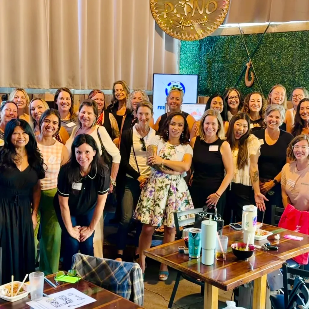 Members of the Santa Cruz Women's Network at a gathering at Pono Hawaiian Grill.